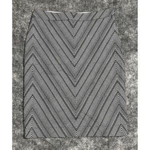 The Limited Pencil Skirt Women's 12 Black Chevron Stretch Lined Office Career